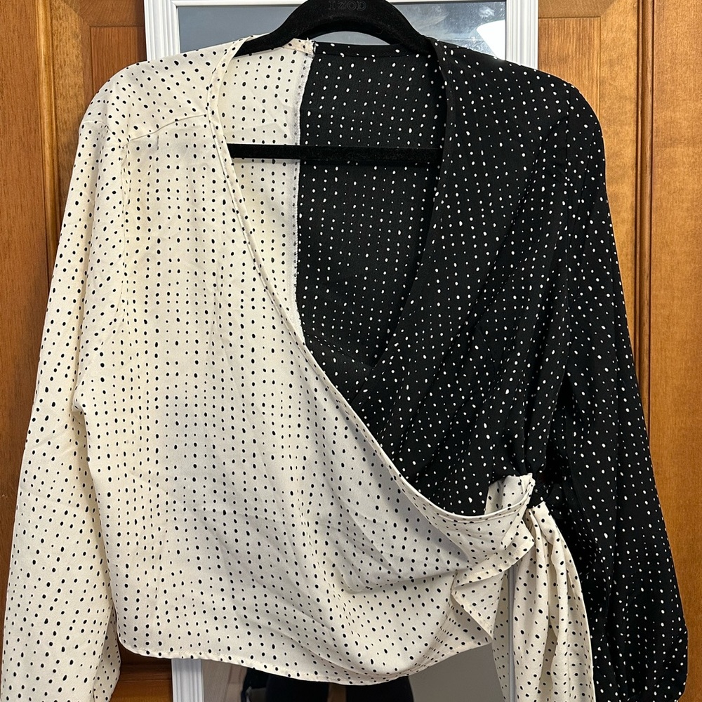 NEW Shein polka dot puffy sleeve blouse 1X